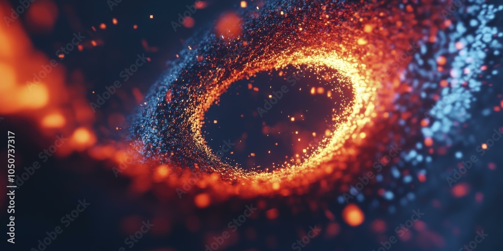 Abstract Glowing Particles Swirling in Space - Cosmic Dust and Light Effects Abstract Glowing Particles Swirling in Space - Cosmic Dust and Light Effects