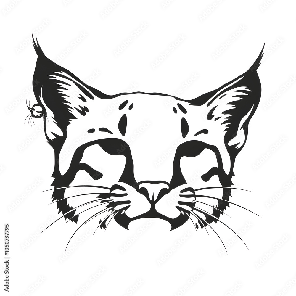 Obraz premium bobcat silhouette vector illustration White Background. Generative AI