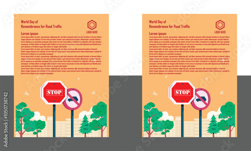 Simple flat victor  World Day of Remembrance for Road Traffic design