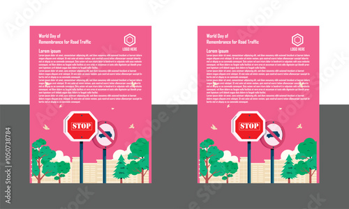 Simple flat victor  World Day of Remembrance for Road Traffic design