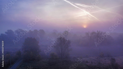 sunrise in the fog