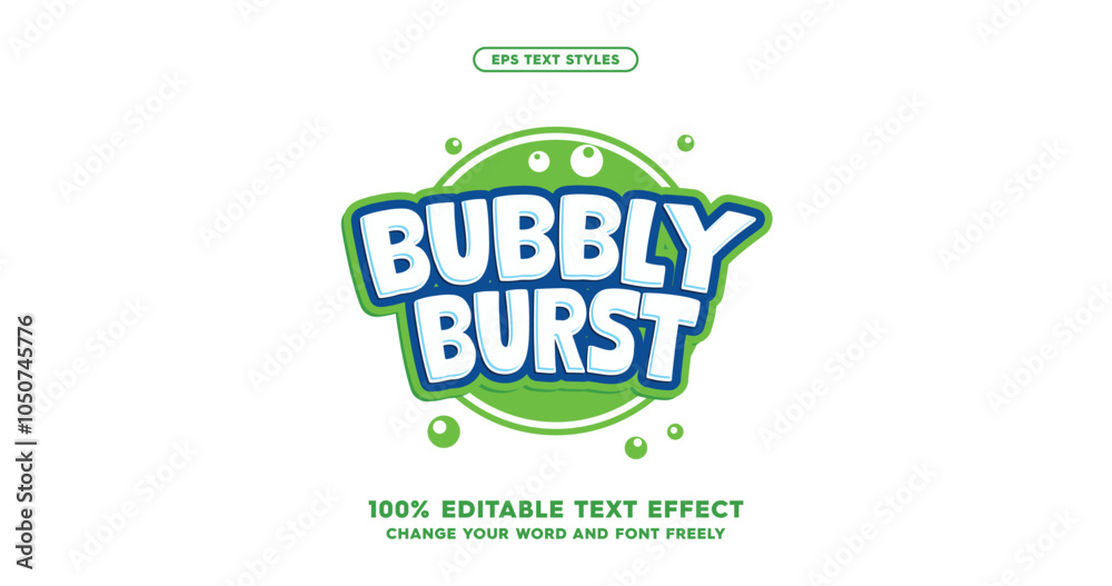 Bubbly Burst: Ice and juice style design. Fully editable text effects. Bold and colorful	