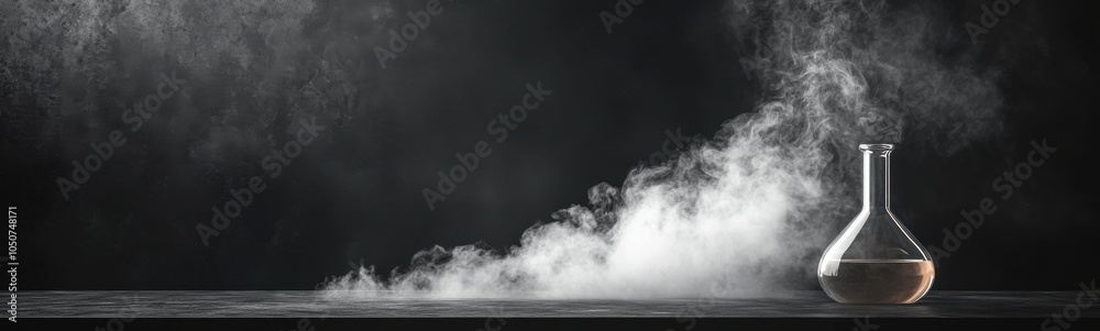 Fototapeta premium Bottle of liquid with steam coming out of it