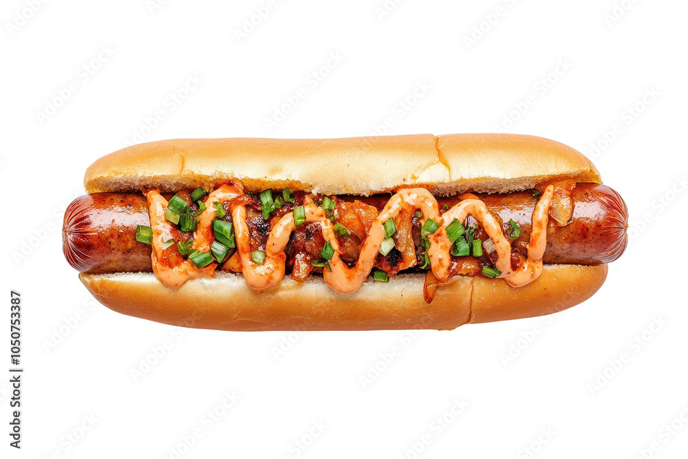 Delicious hot dog with shrimp and sauce, white isolated background. transparent background. Delicious hot dog with shrimp and sauce, white isolated background. transparent background.