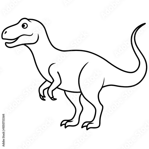 Coloring page for kids about cute cartoon dinosaur bold & easy