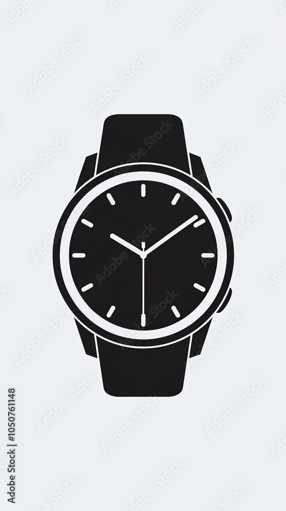 vector-based, clean, flat, black, and white illustration of a smart watch logo Generative AI vector-based, clean, flat, black, and white illustration of a smart watch logo Generative AI