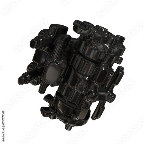 Metal abstract object, 3d render