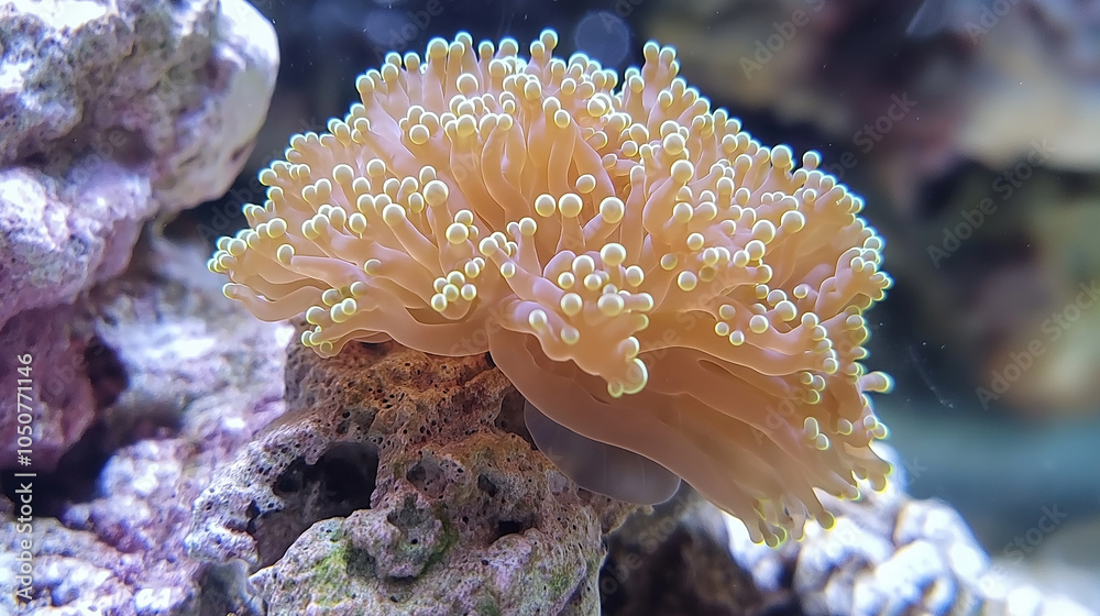 Obraz premium Wild Coral Flowers of the Ocean, An Underwater Seascape with wallpaper background