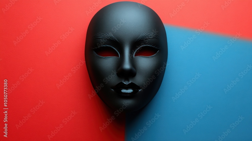 Elegant Black Mask on Colorful Background Elegant Black Mask on Colorful Background