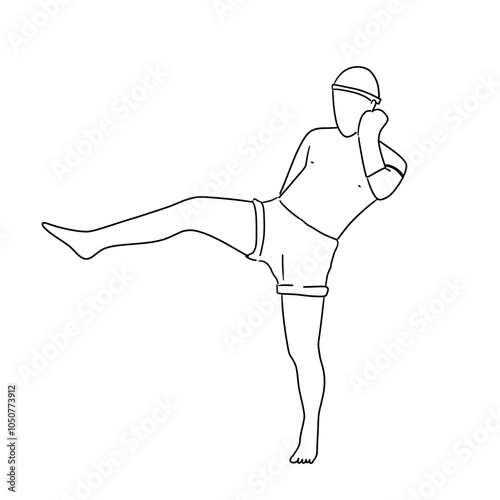 Thai Boxing format kick illustration