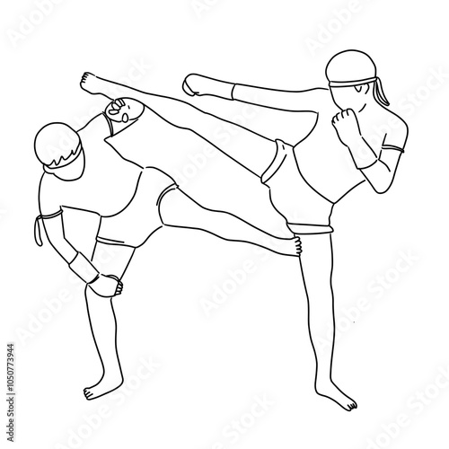 Thai Boxing format Pillar Thrust illustration