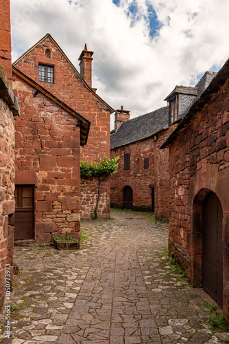Obraz na płótnie Gasse im schönsten Dorf Frankreichs w salonie