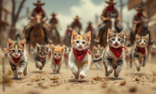 Herding Cats Cowboys herd cats like a rodeo with horses