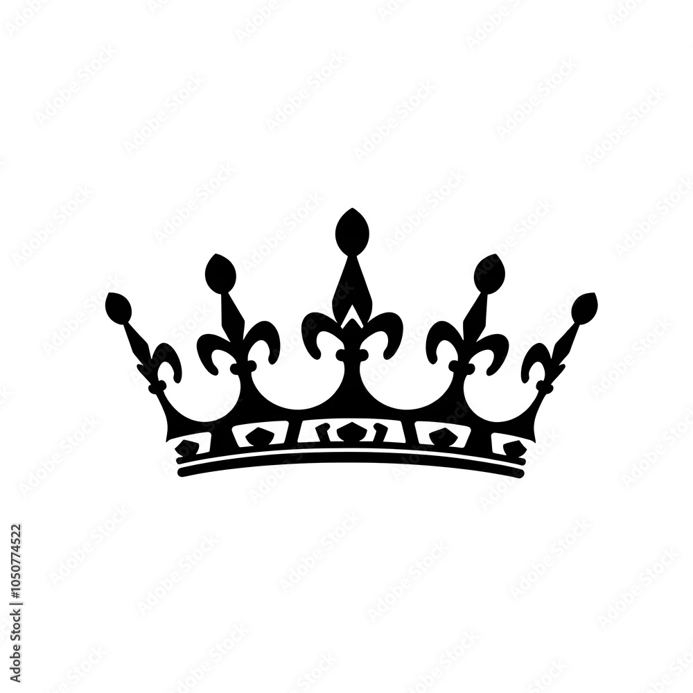 Crown silhouette vector illustration white background. Generative AI Crown silhouette vector illustration white background. Generative AI