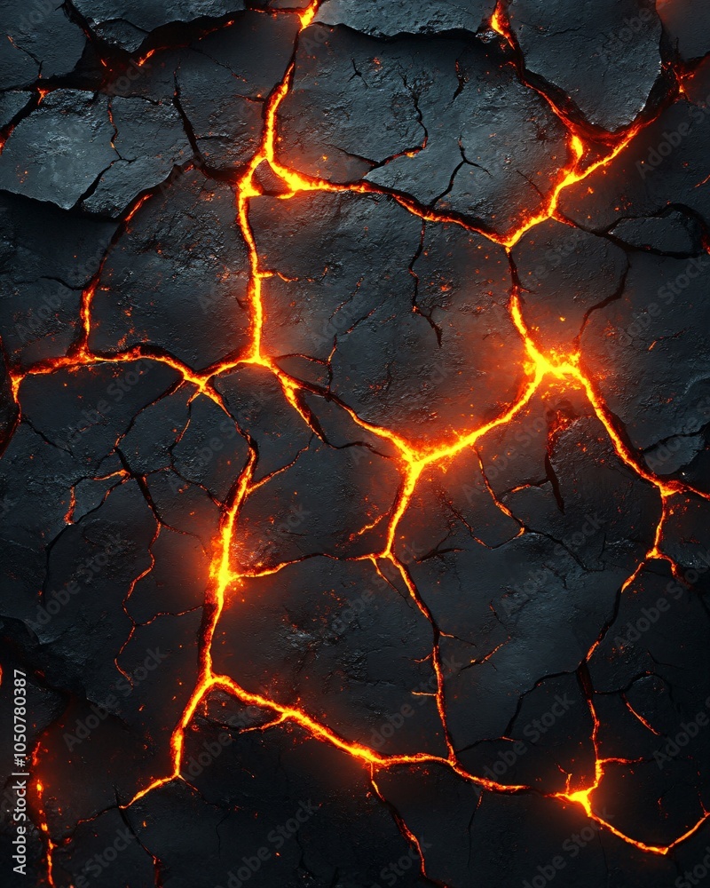 lava cracks on a dark volcanic rock surface lava cracks on a dark volcanic rock surface