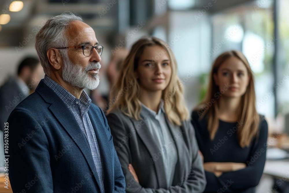 Business professionals having a discussion in an office, Generative AI Business professionals having a discussion in an office, Generative AI