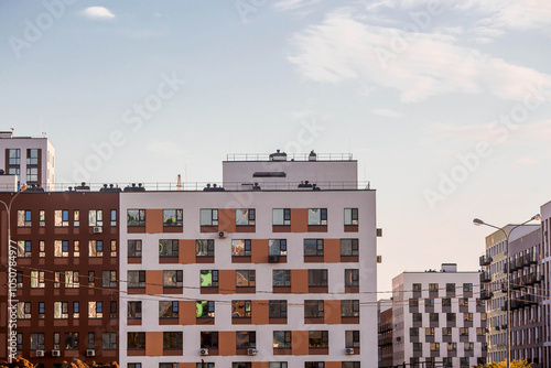 Vidnoye, Leninsky district, Moscow region. Modern high-rise residential buildings. Construction of new residential quarters. New buildings.