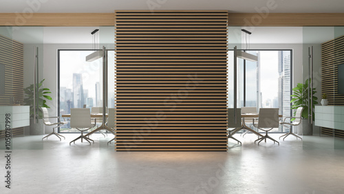 Modern style conceptual reception interior room 3d illustration