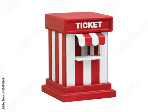 Ticket Counter icon illustration. Ticket office vector 3d rendering illustration