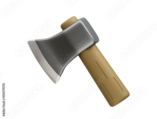 Axe icon 3d rendering illustration