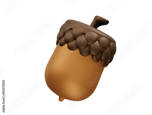 Acorn icon 3d illustration vector