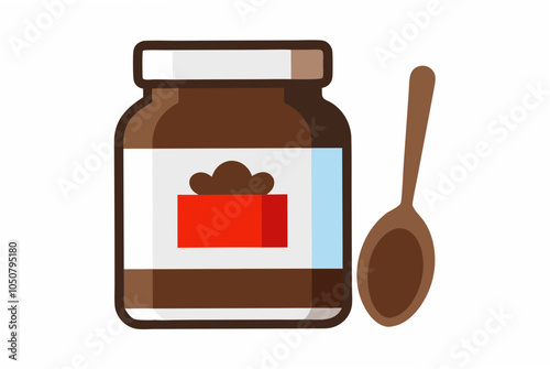 World Nutella Day Jar and Spoon Vector Illustration