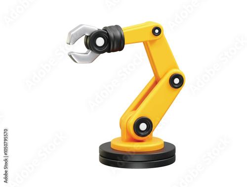 Robotic arm 3d icon. Mechanical hand. Robotic hand icon illustration