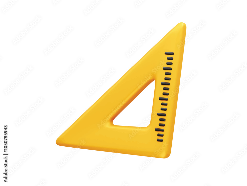 Triangle Ruler icon. Scale icon 3d illustration