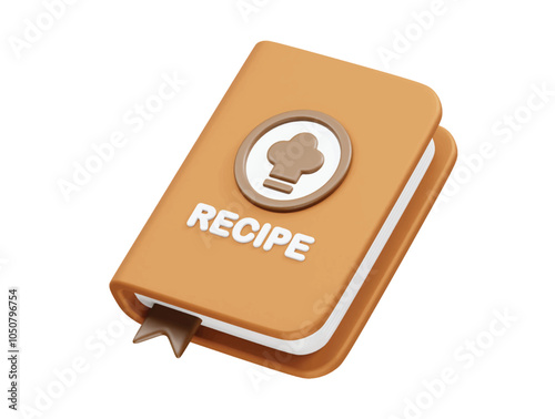 Recipe book 3d render icon illustration vector