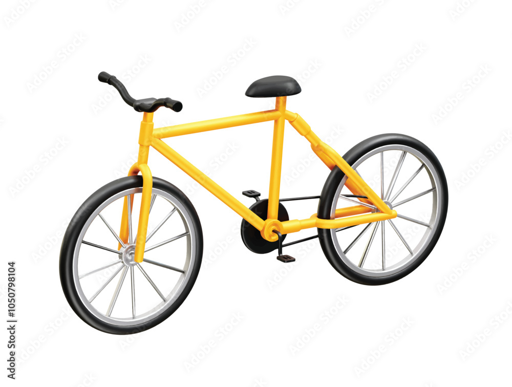 Fototapeta premium Bicycle 3D Icon Illustration rendering vector