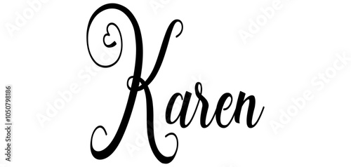 karen - black color - word name written with heart - ideal for websites, presentations, cards, banners, sweatshirts, prints, cricut, silhouette, sublimations, labels, stickers	