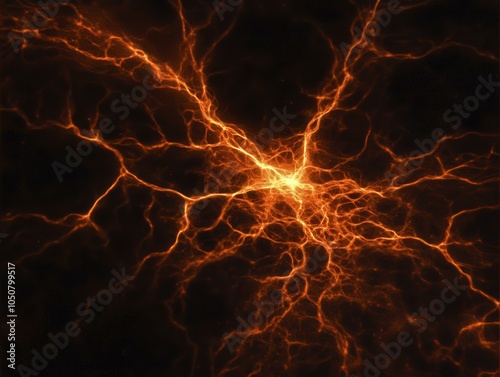 Abstract Digital Art: Glowing Veins of Energy