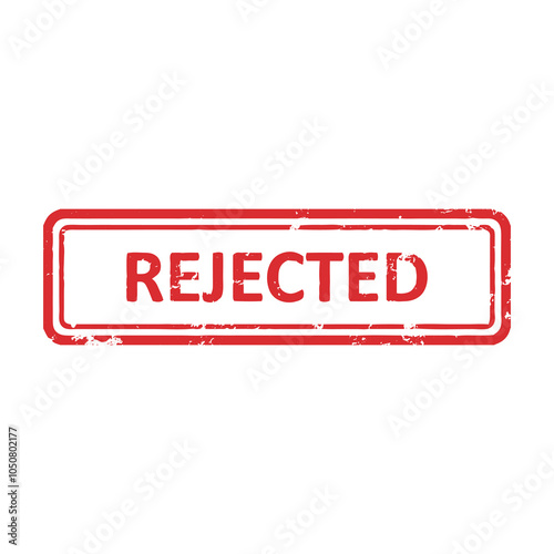 rejected red seal, rubber stamp with the words rejected