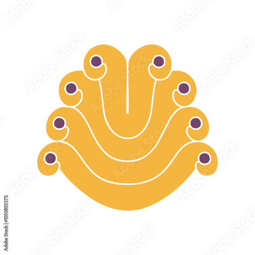 Saffron bun, Swedish Christmas pastry - hand drawn vector illustration.