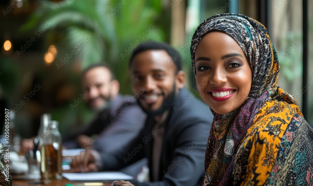 Fototapeta premium Group of multi ethnic people during business meeting, Generative AI