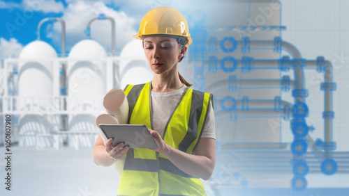 Woman technologist plants. ...