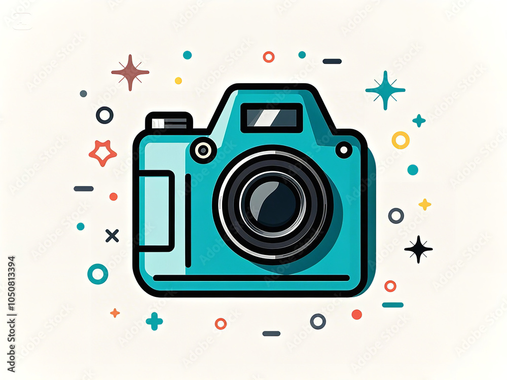 Camera icon, Flat illustration of vector icon PNG