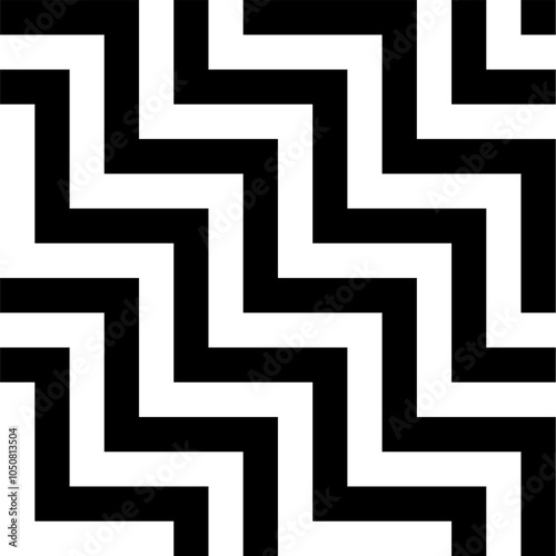Seamless pattern with geometric motifs in black and white. Vector illustration.