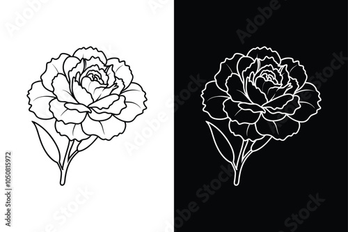 Carnation icon from nature outline collection ,icon isolated on white background.