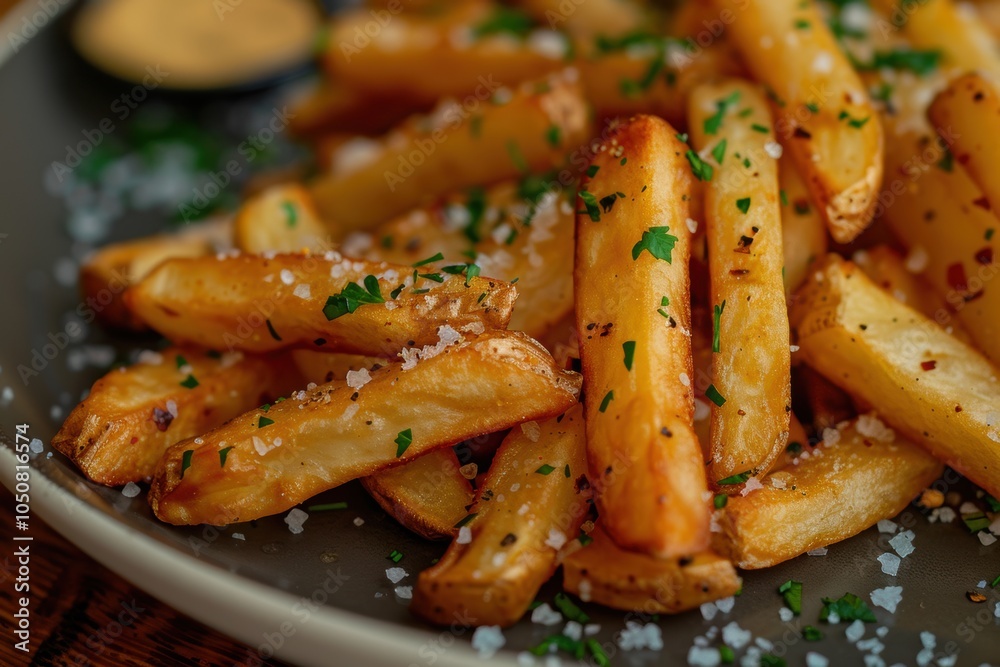 Crispy French Fries with Parsley and Salt Crispy French Fries with Parsley and Salt