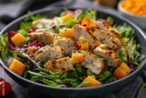 Grilled Chicken Salad with Mango and Greens: A Delicious and Healthy Meal photo