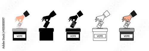 Ballot box for voting by hand, the concept of voting in elections.

