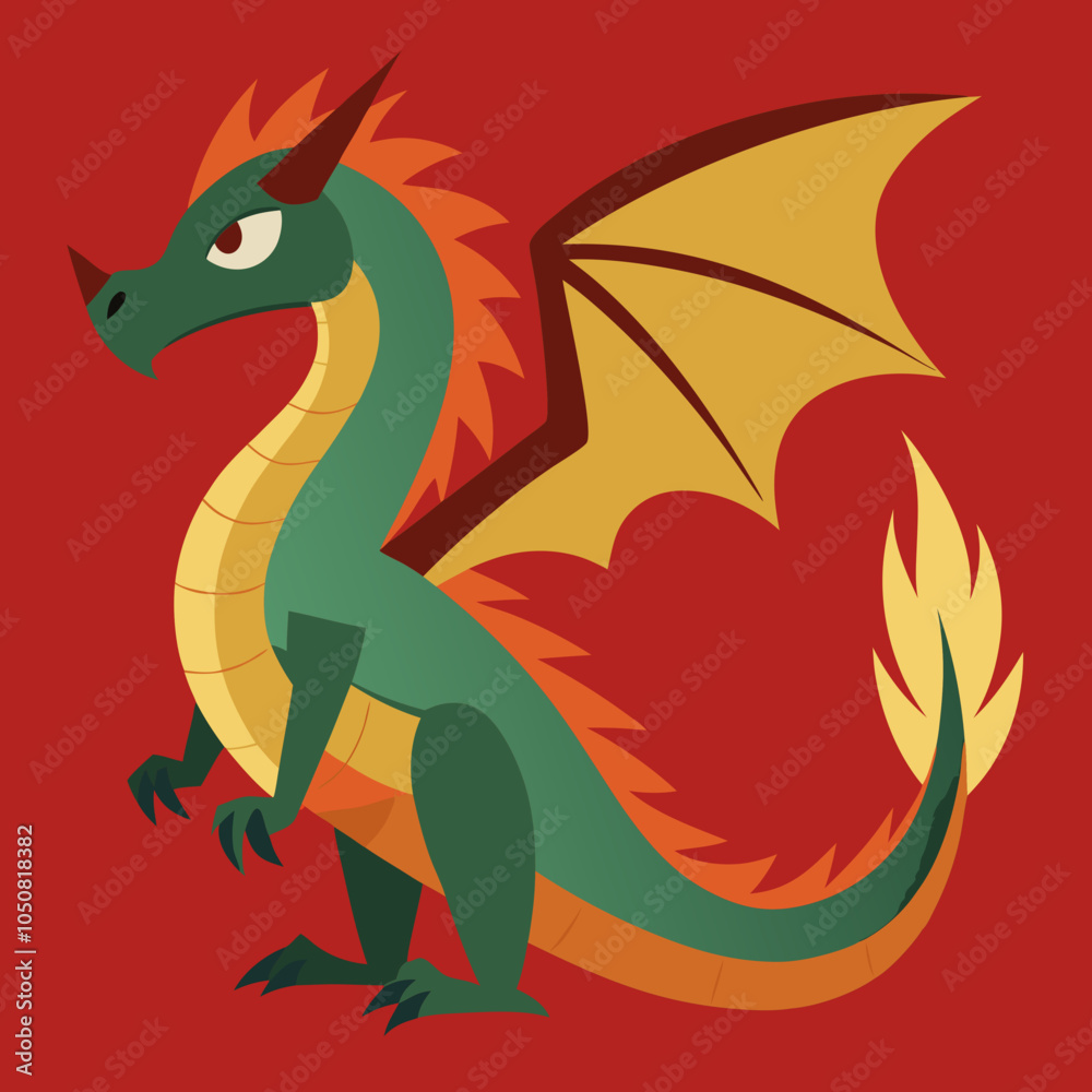 Fototapeta premium green dragon illustration