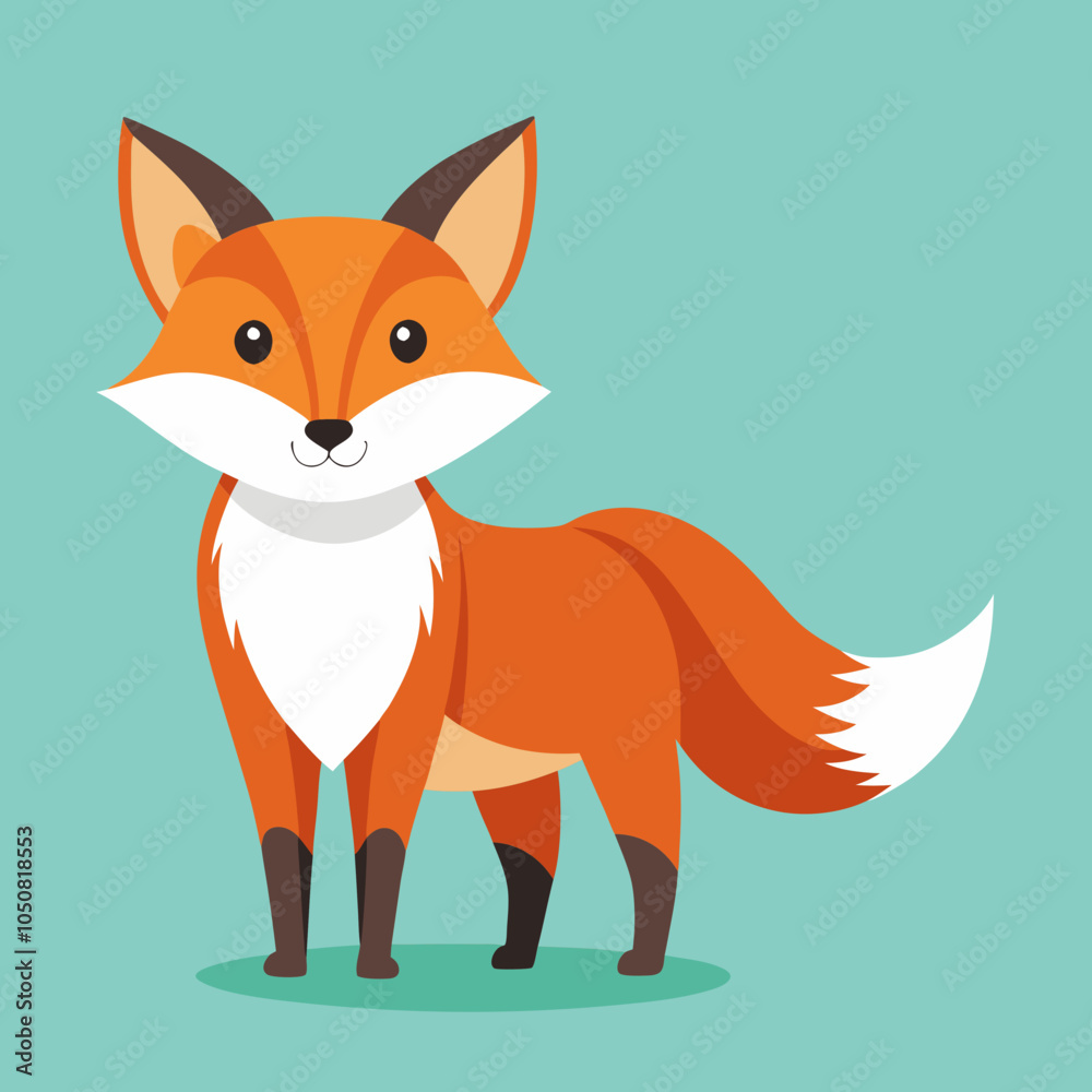 Obraz premium fox cartoon isolated on white