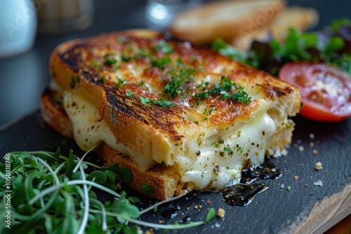 Grilled Cheese Sandwich with Melted Mozzarella - A Culinary Delight photo