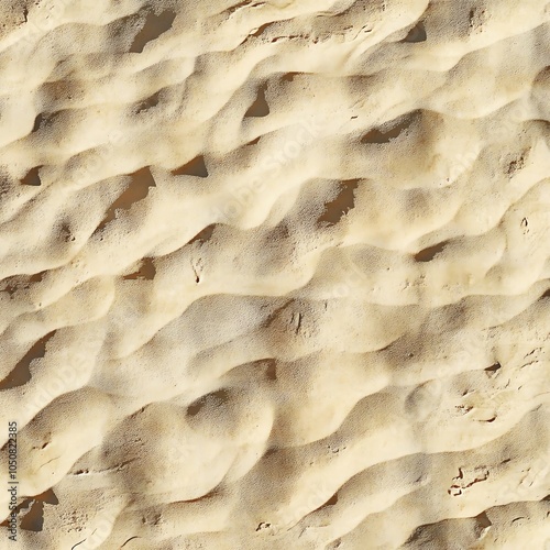 Seamless flat sandy beach texture, smooth and rippled, tileable for large surfaces