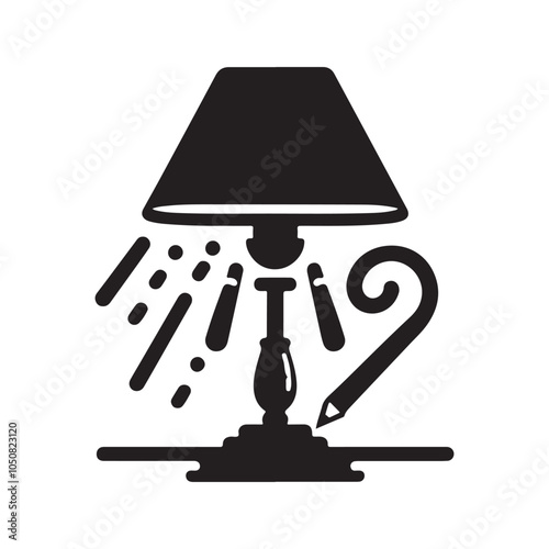 Stylish Lamp Silhouette Vector Illustrations for Modern Design Projects