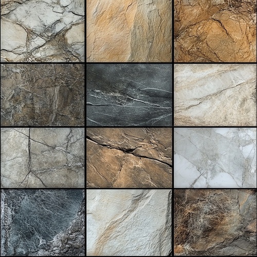 Seamless polished stone floor texture, smooth, glossy surface, tileable for luxury interiors photo