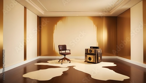 Photo interior modern design room 3d illustration
