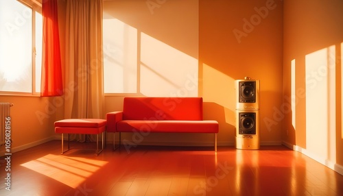 Photo interior modern design room 3d illustration

